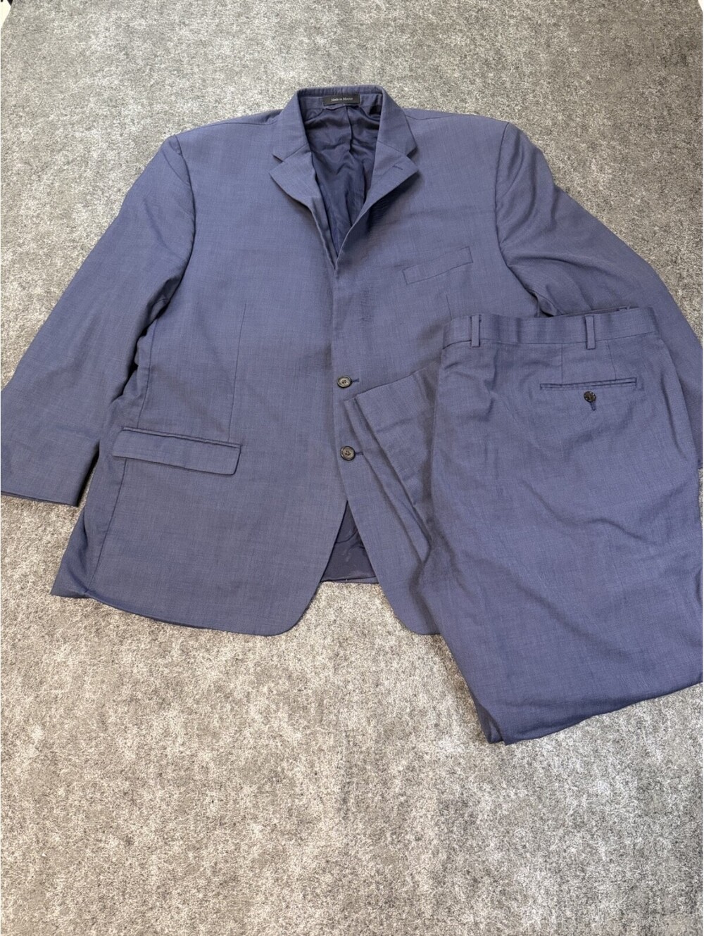 Lauren Ralph Lauren Suit Mens 52R 46W Blue 100% Wool 2 Piece Made in Mexico